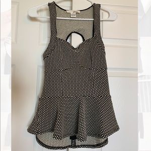 Open-Back Polka Dot Peplum Top